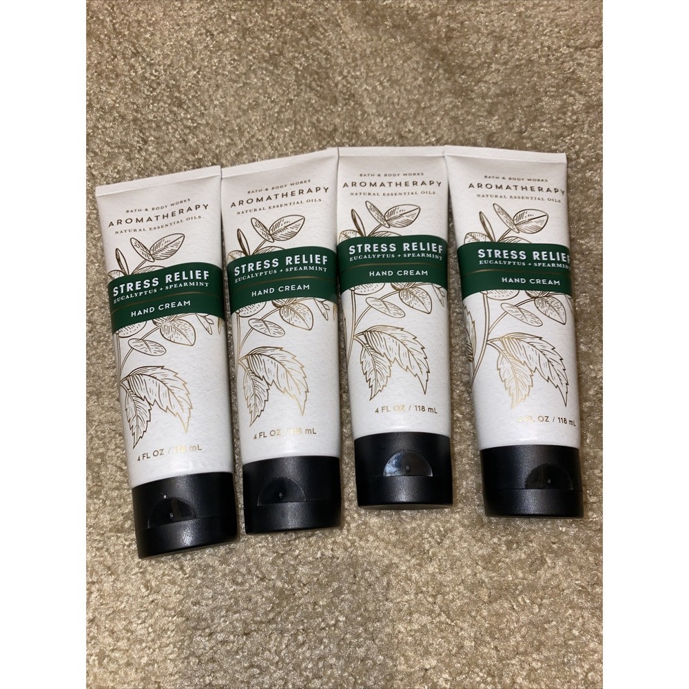 4x‎ Bath & Body Works Stress Relief Eucalyptus Spearmint Hand Creams 4oz